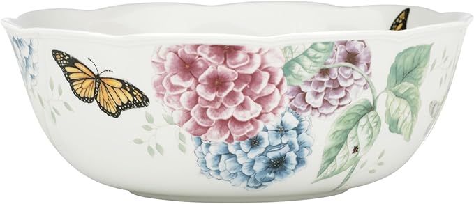 Lenox Butterfly Meadow Hydrangea Large Serve Bowl, 2.70 LB, microwave safe |