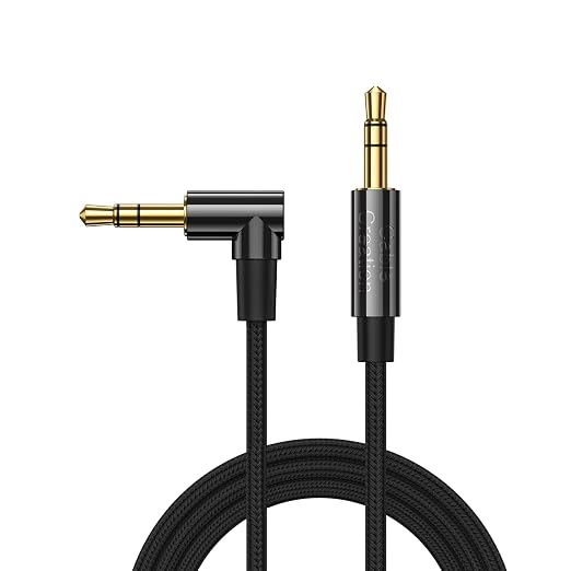 CableCreation 3.5mm Audio Cable 6FT/1.8M, Right Angle Male to Male Auxiliary