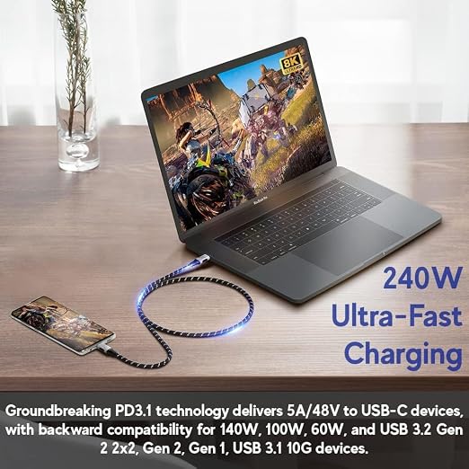 LINKUP USB 4.0 USB C to USB C Cable | Thunderbolt 4/3 Compatible | Type C