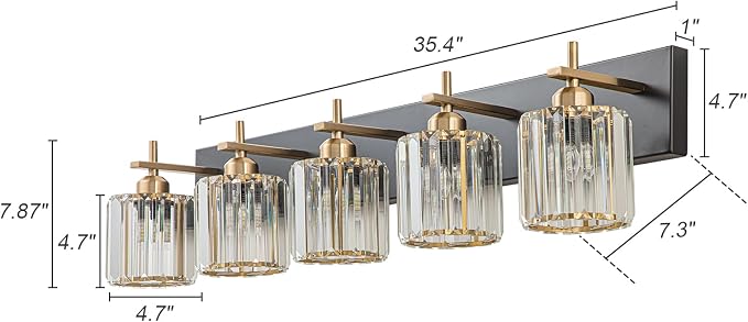 Modern Crystal Bathroom Vanity Lights, Crystal Wall Lighting