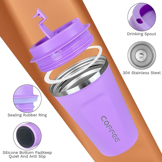 SPLMIFA Travel coffee mugs leak-proof, reusable coffee cup
