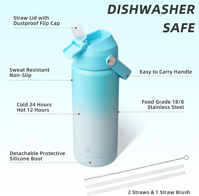BJPKPK 18oz Insulated Water Bottle, Stainless Steel Bottle