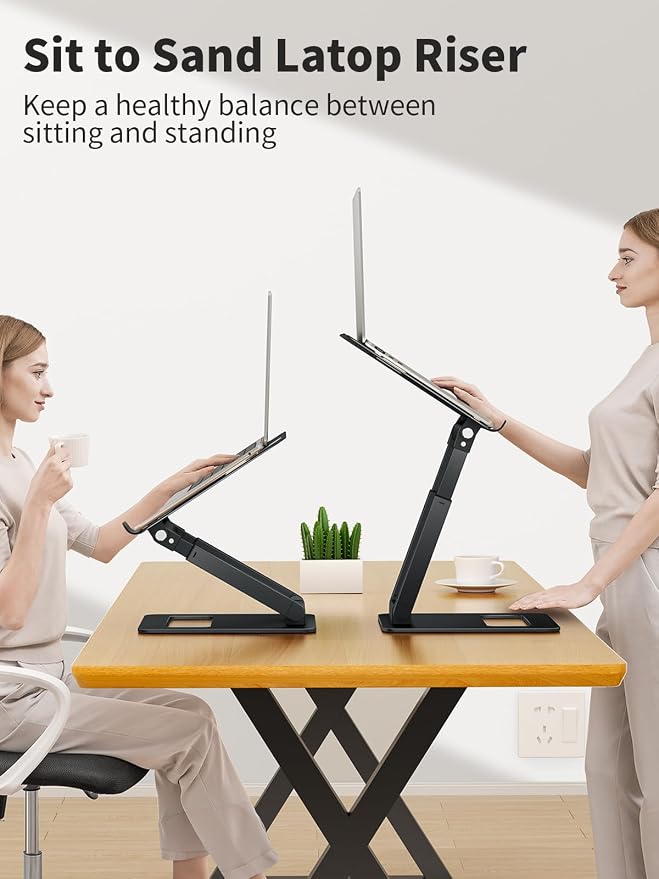 tounee Laptop Stand for Desk Adjustable Height, Telescopic Computer Stand