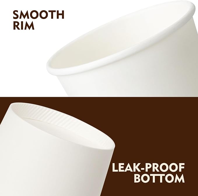 YEEHAW 8 oz 500 Pack Coffee Cups White Paper Cups |