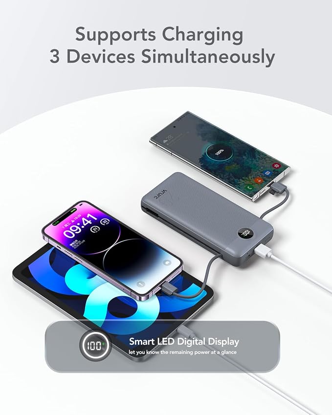 Portable Charger Power Bank 20000mAh, VRURC 22.5W Fast Charging Power Bank