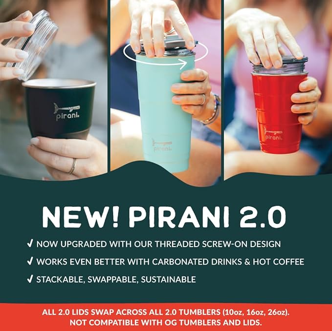 Pirani 10 oz. Insulated Stackable Wine and Whiskey Tumbler