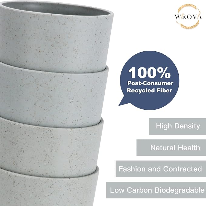 Wrova Wheat Straw Cups 8 PCS Good Alternative to Plastic Reusable Cups 20 oz