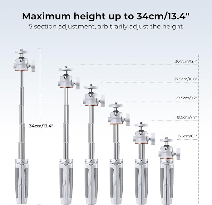 K&F Concept Selfie Stick Tripod, 360 Degree Rotation Mini Phone Stand
