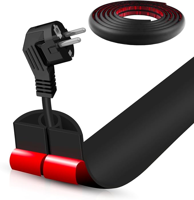 Floor Cord Cover Self Adhesive Cord Hider, 10FT Cable Management, Extension