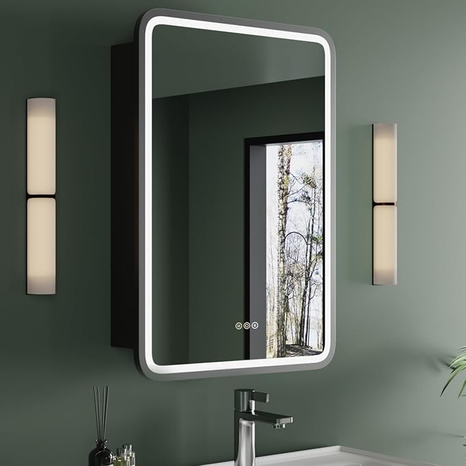 Medicine Cabinet with LED Lights and Mirror