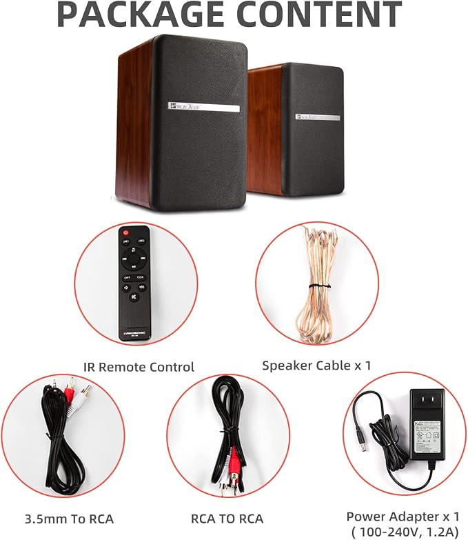 SINGING WOOD BT25 Bluetooth Active Bookshelf Speakers for