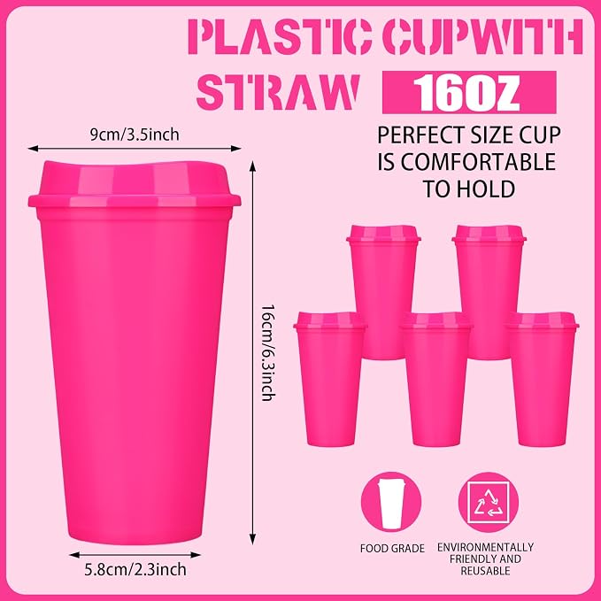 Domensi 15 Pack Reusable Plastic Coffee Cups