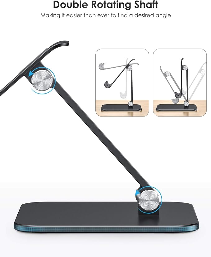 OMOTON Upgraded Adjustable Tablet Stand Holder, Heavy Duty Foldable Portable