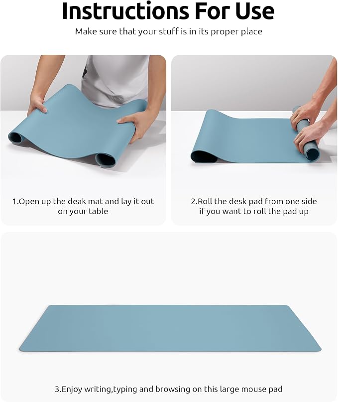 YSAGi Leather Desk Protector, Office Mat, Large Mouse Mat, Non-Slip PU Leather