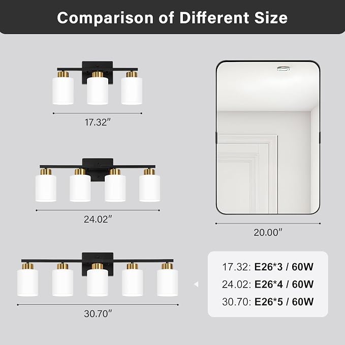 Black and Gold Bathroom Light Fixtures