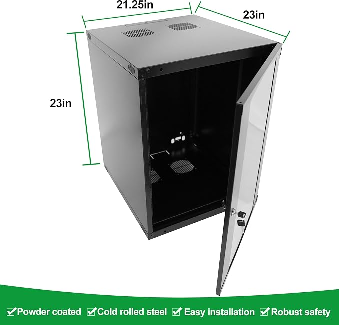 9U Server Cabinet Wall Mount Rack Enclosure