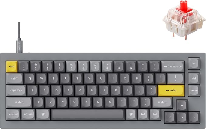 Keychron Q2 Wired Custom Mechanical Keyboard, QMK/VIA Programmable Macro