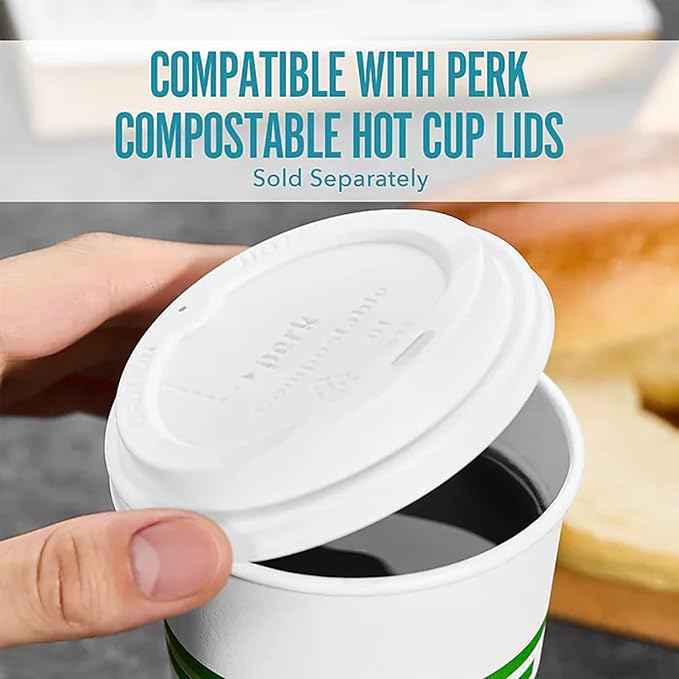 Perk Eco 12 Oz Compostable Paper Hot Cups