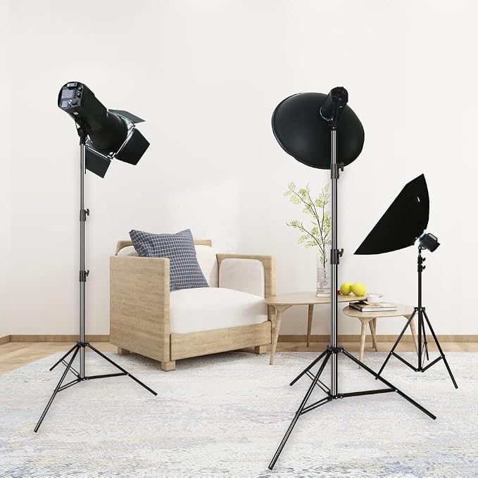 Aluminum Alloy Light Stand 9.5 Feet/2.8m Adjustable Spring Cushioned