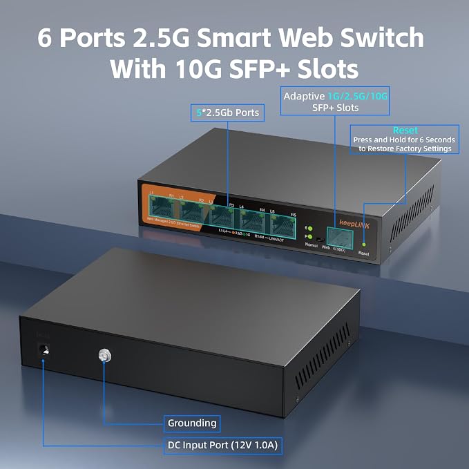 6 Port 2.5G Web Smart Managed Ethernet Switch