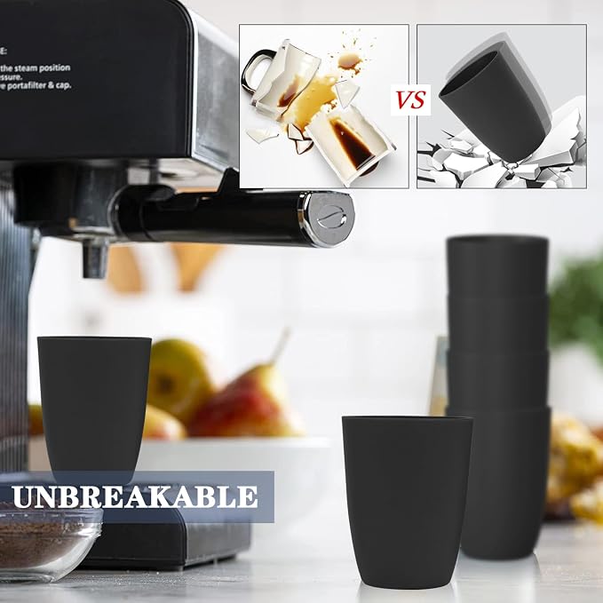 Homienly Wheat Straw Cups 8 PCS Plastic Cups Unbreakable Drinking Cup Reusable