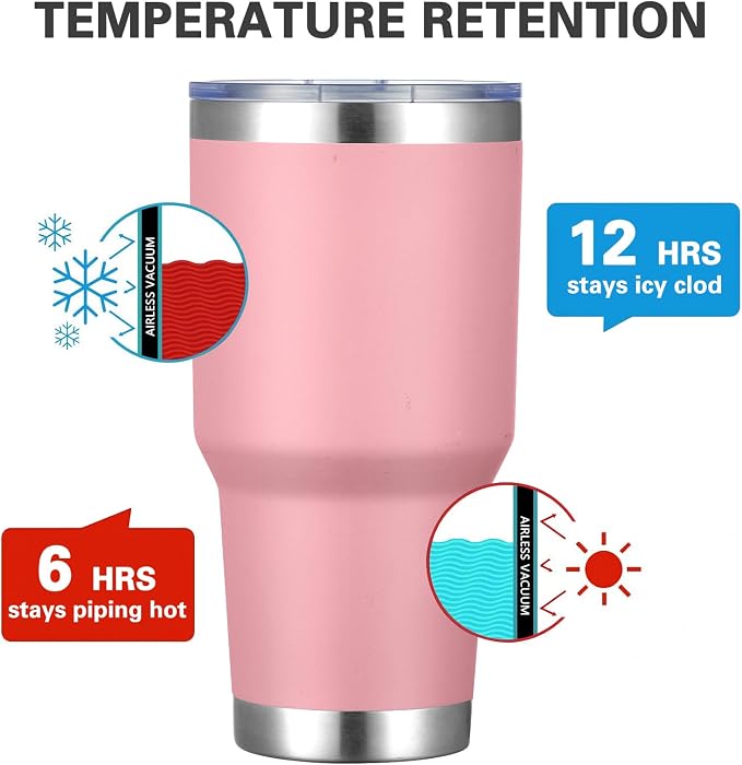 MEWAY 30oz Tumbler Double Wall Vacuum Insulated Travel Mug, Stainless Steel