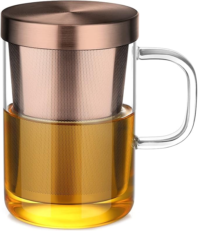 ecooe Tea Infuser Mug 16.9oz Glass Tea Cup
