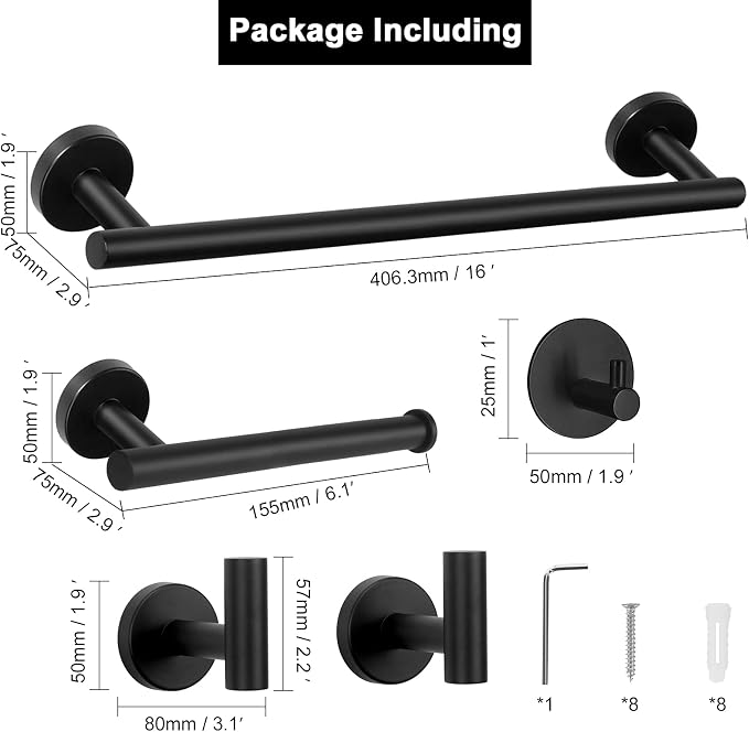 Bathroom Hardware Set SUS 304 Thicken Stainless Steel-Towel Bar Set