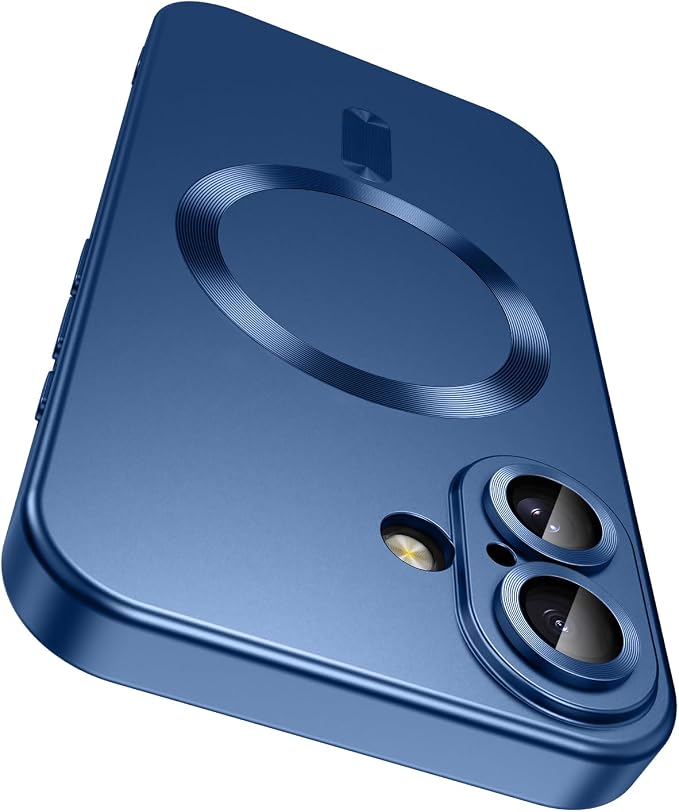 Magnetic for iPhone 16 Case Slim Soft Silicone Bumper Shockproof Metallic