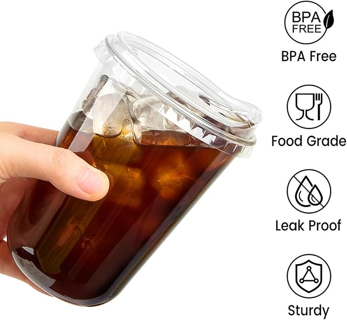 16 oz Clear Plastic Coffee Cups