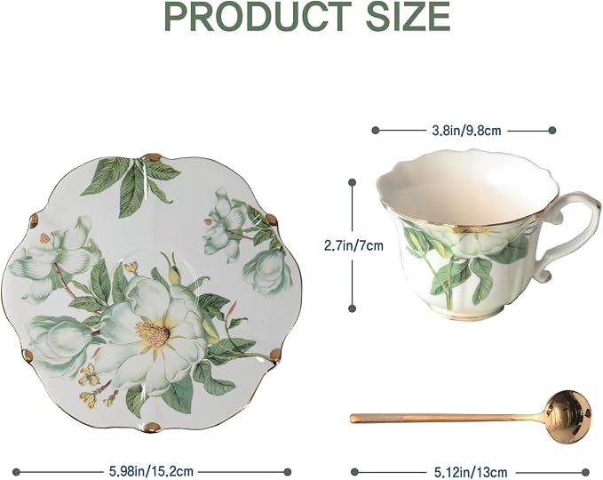 Vintage Floral Porcelain Tea Cup and Saucer Set