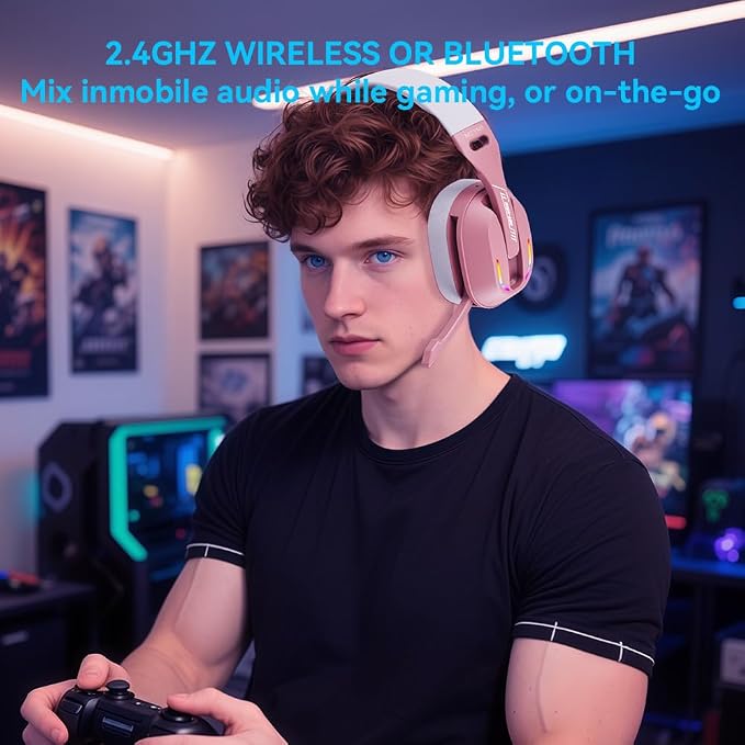 2.4GHz Wireless Gaming Headset for PC, Switch