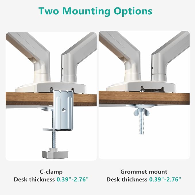 WALI Dual Monitor Stand for 17-32 inch Screens, Dual Monitor Arms for 2