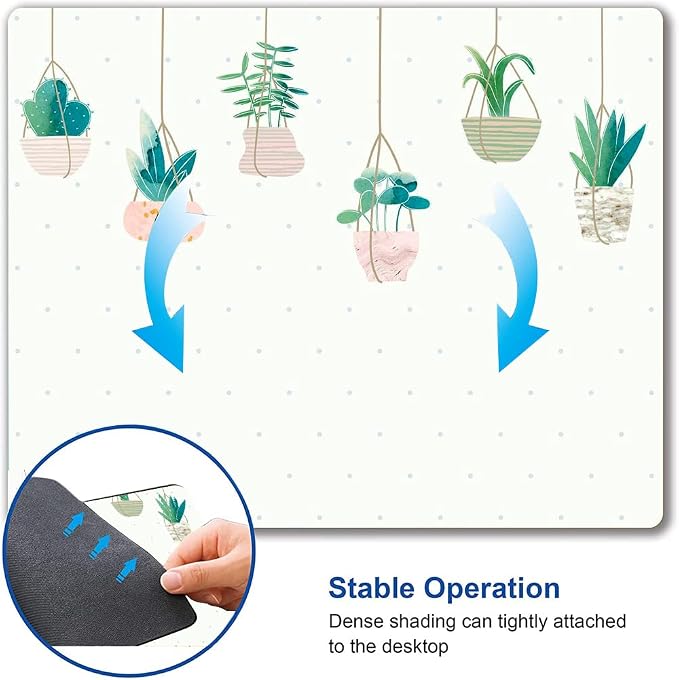 Mouse Pad, Plants Mouse Pad, Square Mouse Mat Waterproof Mousepad Non-Slip