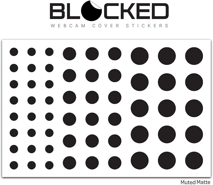 BLOCKED Stackable Webcam/Camera Vinyl Covers | 57 Low-Tack Restickable Webcam
