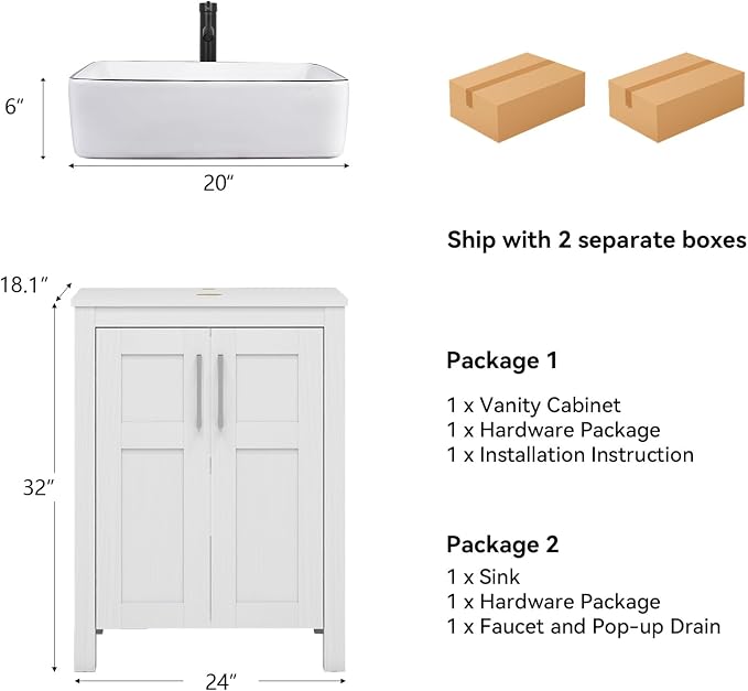 YOURLITE 24" Bathroom Vanity