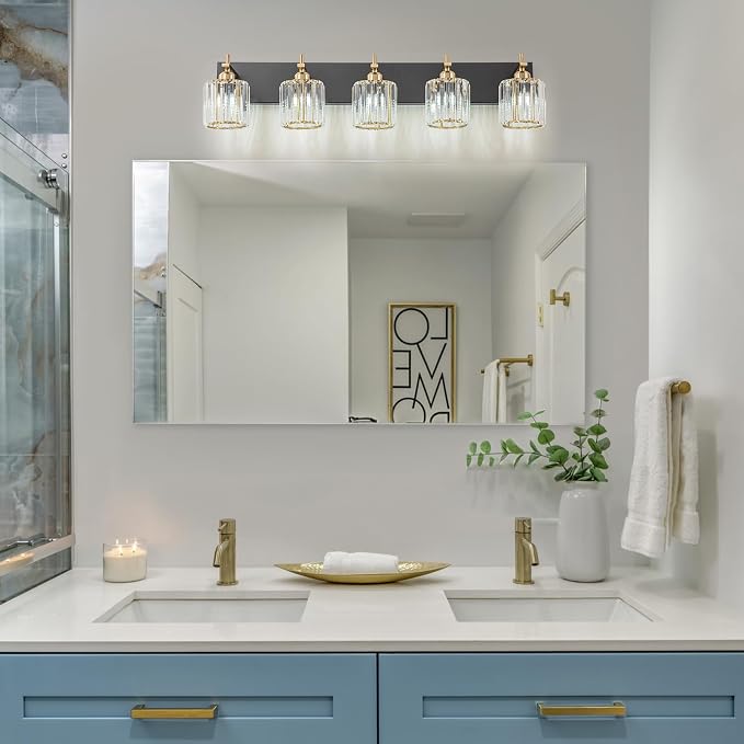 Modern Crystal Bathroom Vanity Lights, Crystal Wall Lighting