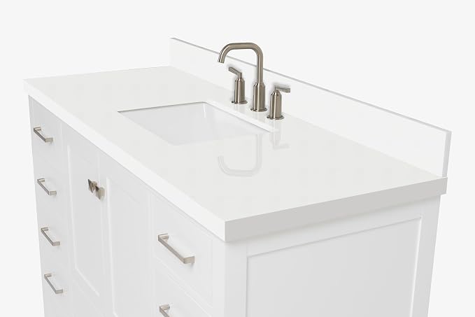 Cambridge 55" White Bathroom Vanity