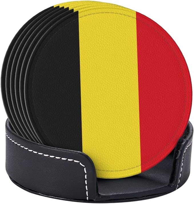 Belgian Flag Coasters for Drinks