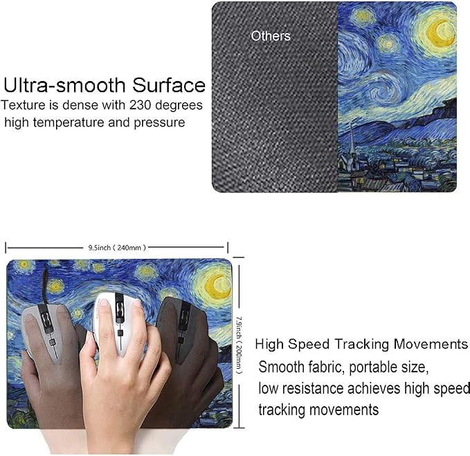 Mouse Pad, Premium-Textured Mouse Mat, Non-Slip Rubber Base Mousepad