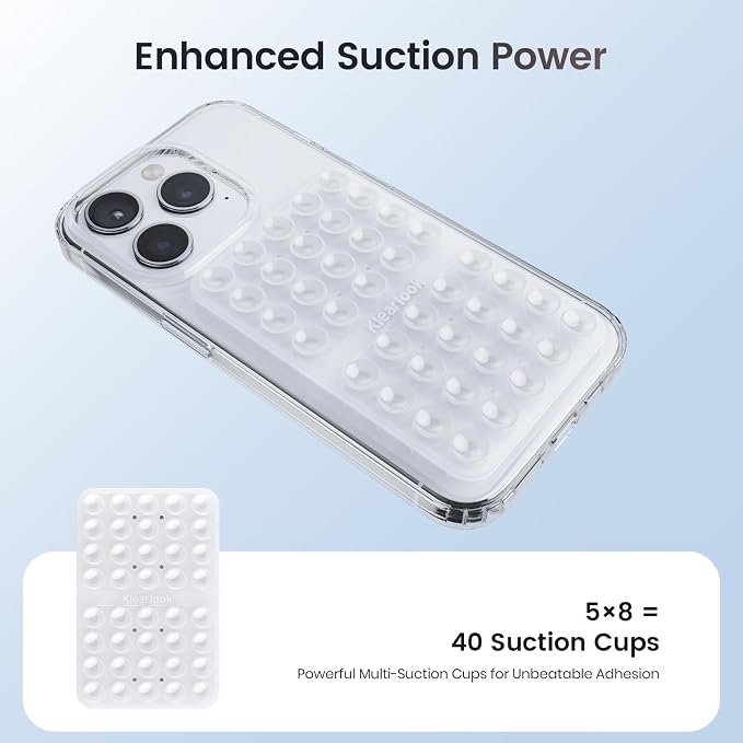 2PCS Silicone Suction Cup Phone Case Mount Double Sided, Hands-Free Phone