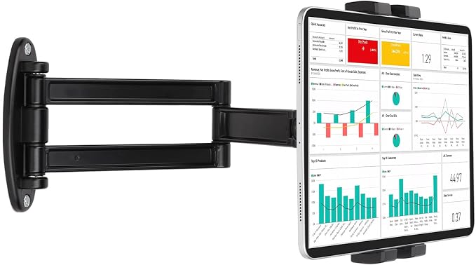 Foldable iPad Wall Mount Holder, Aluminium Extendable Tablet Wall Mount