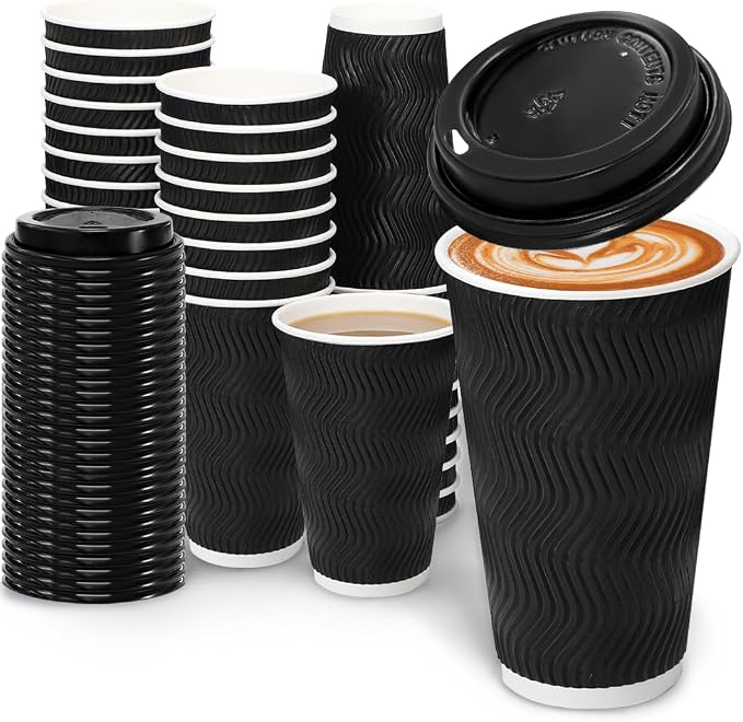 BYSNOW 100 Pack 16 oz Coffee Cups