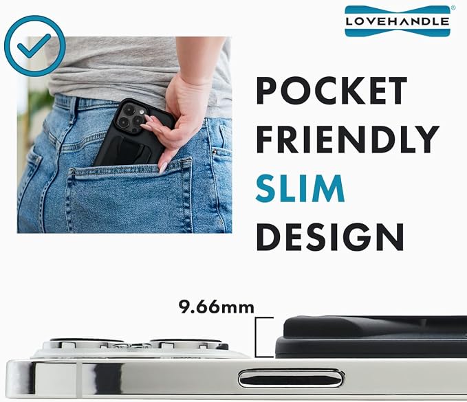 LoveHandle PRO MagSafe Compatible Magnetic Phone Grip w/Kickstand