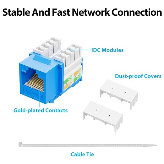 iwillink 10Gbps Cat6 Keystone Jack, RJ45 Keystone Jack 25-Pack and Keystone