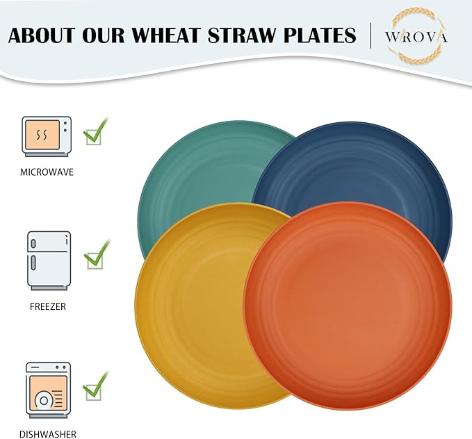 Large Wheat Straw Dinner Plates