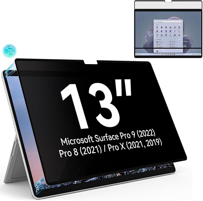 Privacy Filter Compatible with Microsoft Surface Pro 10 / 9 / 8 / X, Easy