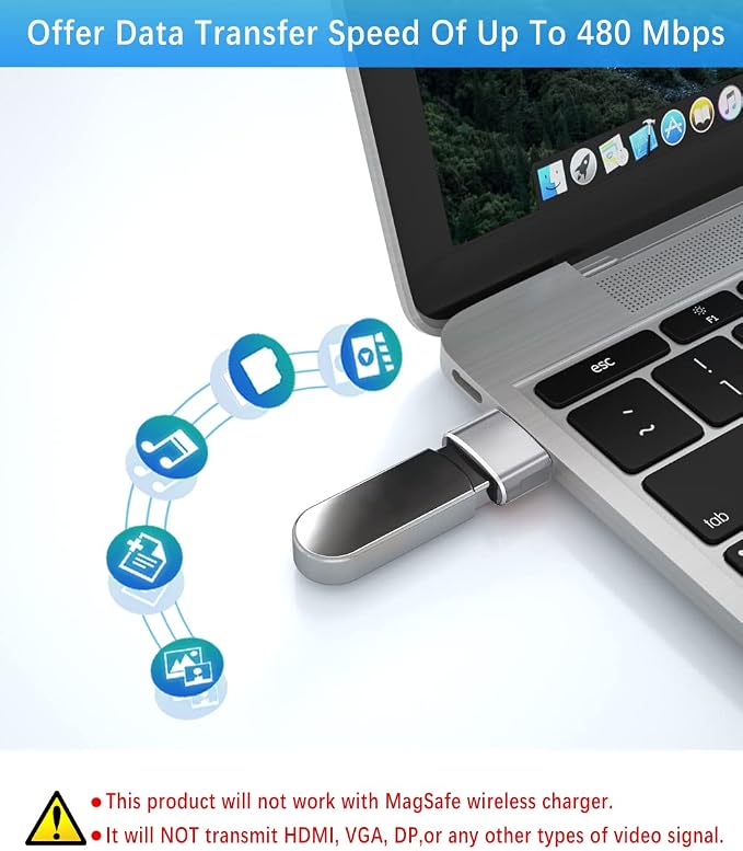 Elebase USB to USB C Adapter&Type C Male to 3.0 Female Adaptor 4PCS,