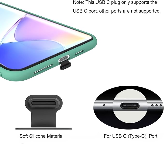 8PCS USB Type C Anti Dust Plugs Cover, C-Type Port Dust Plug, USB C Dust Cover