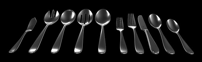 Silverware Set for 8 with Serving Utensils, 18/10 Stainless Steel Flatware